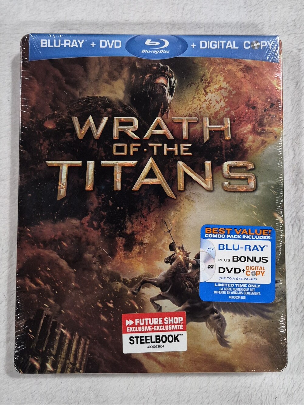 Wrath of the Titans Steelbook Blu-ray + DVD Future Shop Exclusive New & Sealed